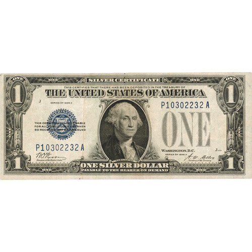 1928 $1 Silver Certificate Note (Very Fine+)