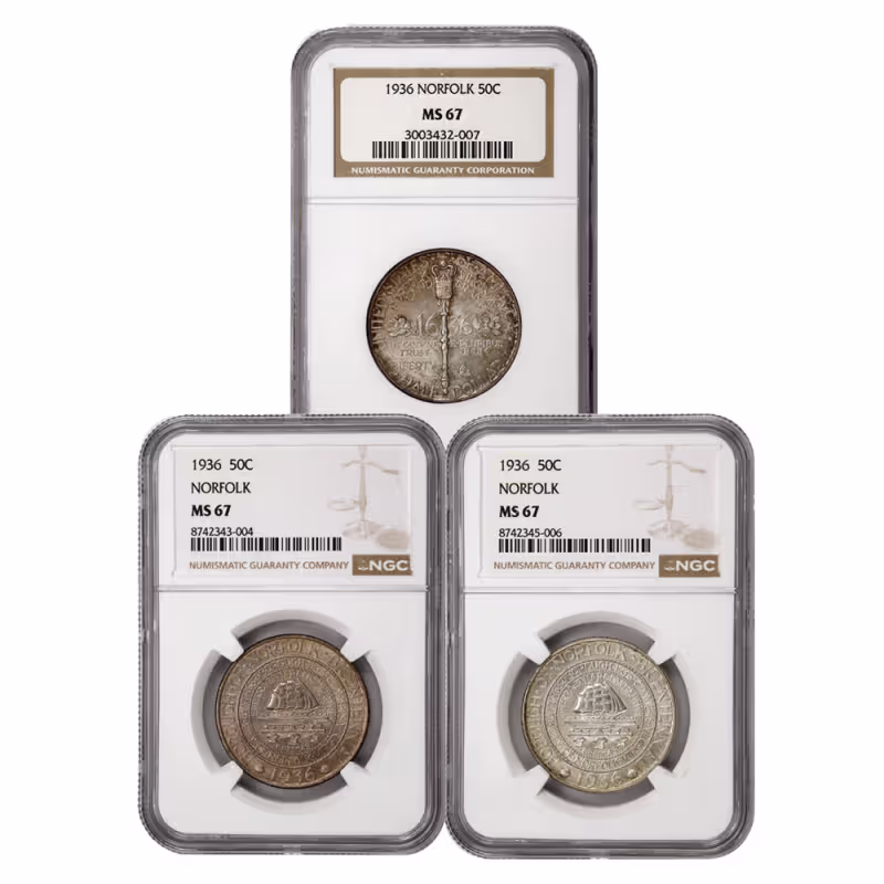 1936 Norfolk Commemorative Half Dollar NGC MS67