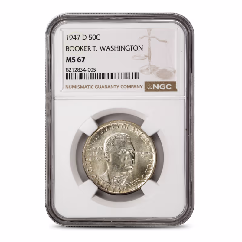 1947-D Booker T. Washington Commemorative Half Dollar NGC MS67