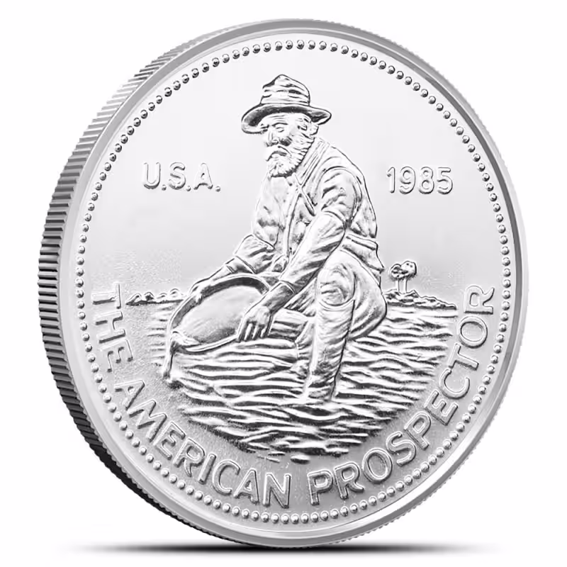 1985 1 oz Engelhard Prospector Silver Round (Eagle Reverse)