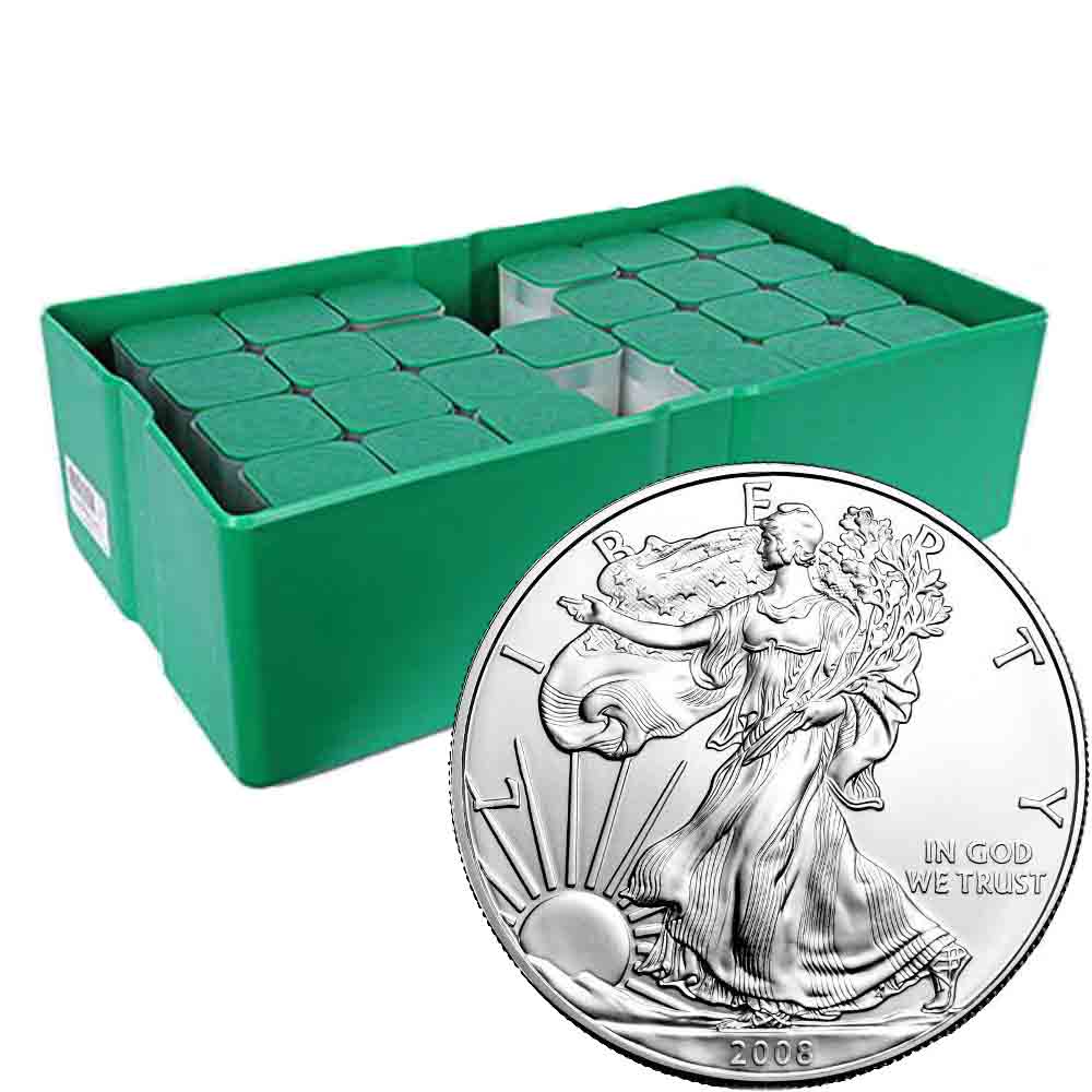 2008 1 oz American Silver Eagle Monster Box (500 Coins, BU)