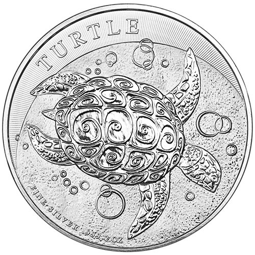 2015 2 oz New Zealand Silver $5 Niue Hawksbill Turtle Coin