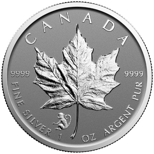2016 1 oz Lunar Monkey Privy Canadian Silver Maple Leaf Reverse Proof Coin