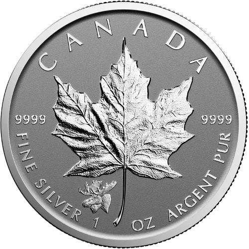 2017 1 oz Moose Privy Canadian Silver Maple Leaf Reverse Proof Coin