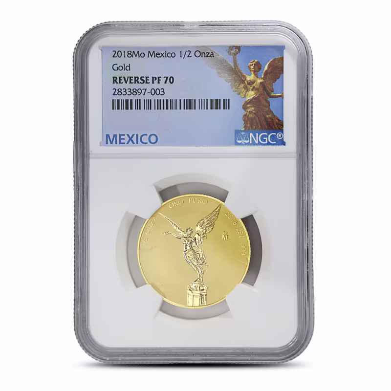 2018 1/2 oz Reverse Proof Mexican Gold Libertad Coin NGC PF70