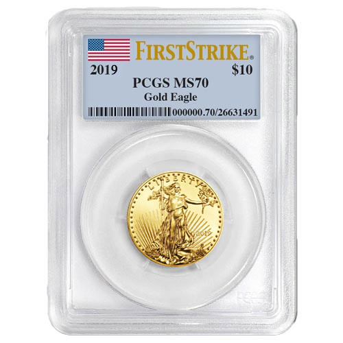 2019 1/4 oz American Gold Eagle Coin PCGS MS70 FS