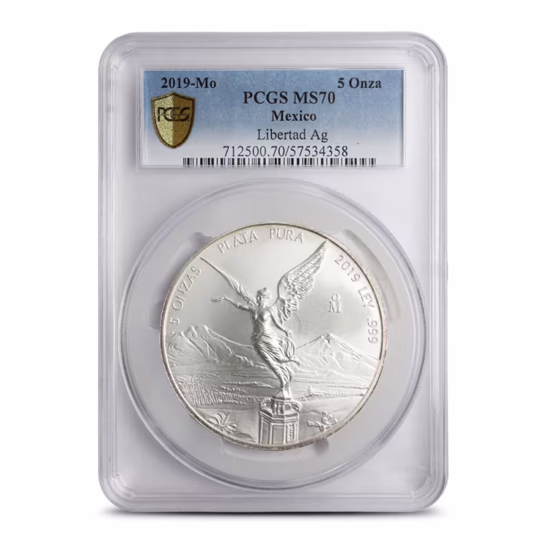2019 5 oz Mexican Silver Libertad Coin PCGS MS70
