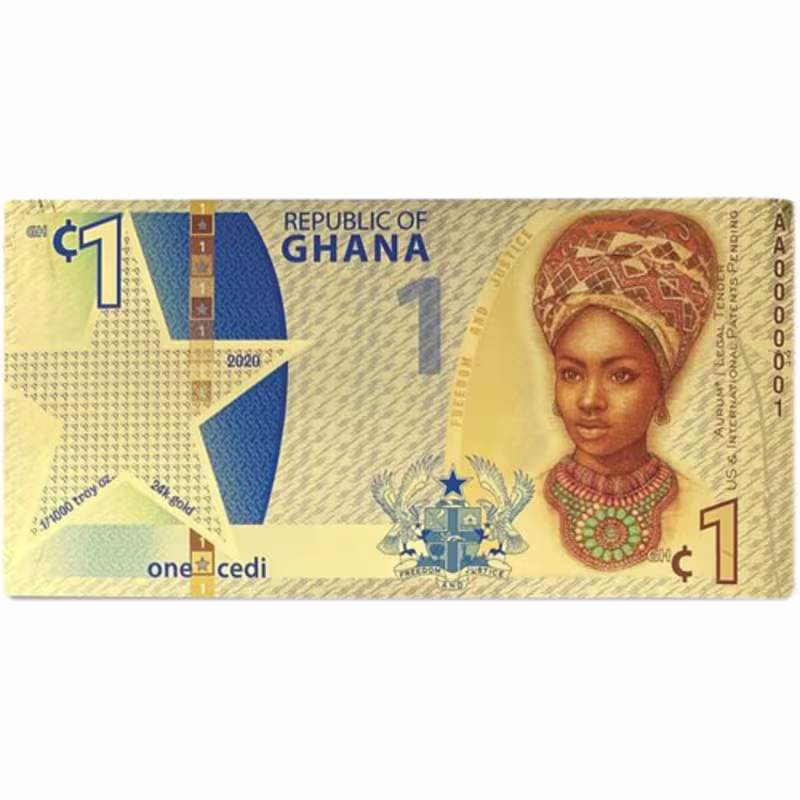 2020 1/1000 oz Aurum Republic of Ghana Gold Note