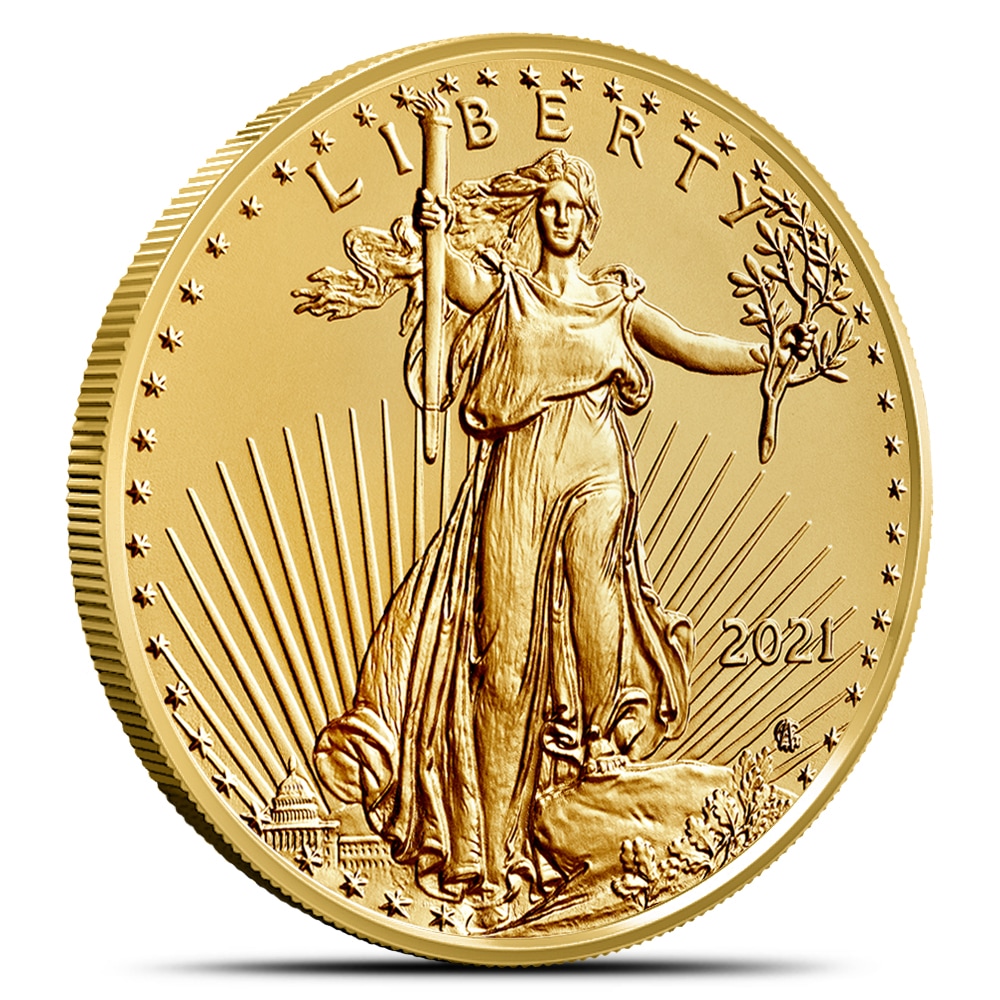 2021 1 oz American Gold Eagle Coin (BU, T2)