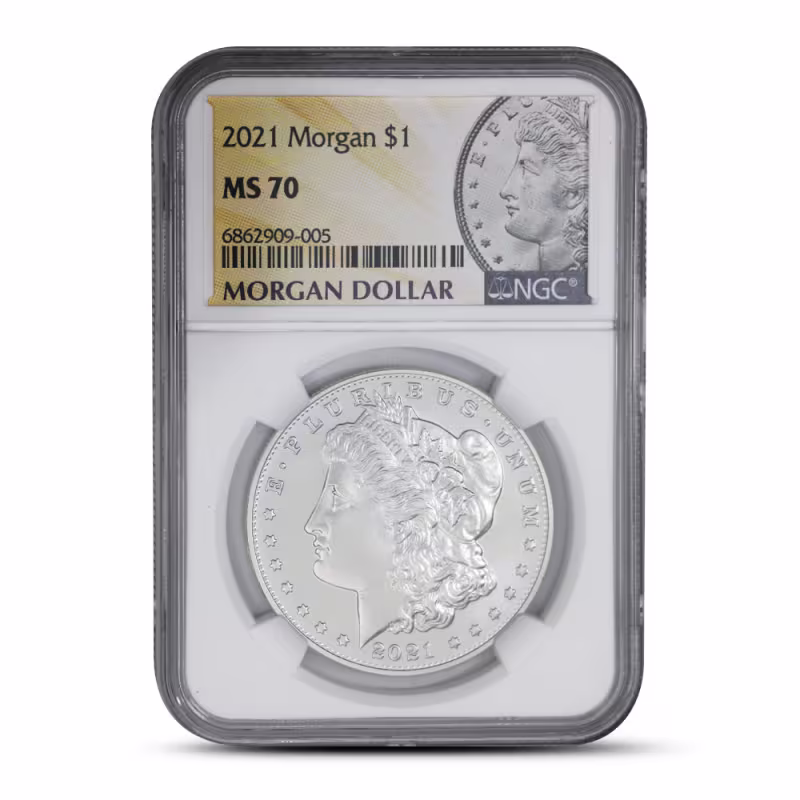 2021 Morgan Silver Dollar Coin MS70 (Varied Label, Varied Mint Mark, PCGS or NGC)