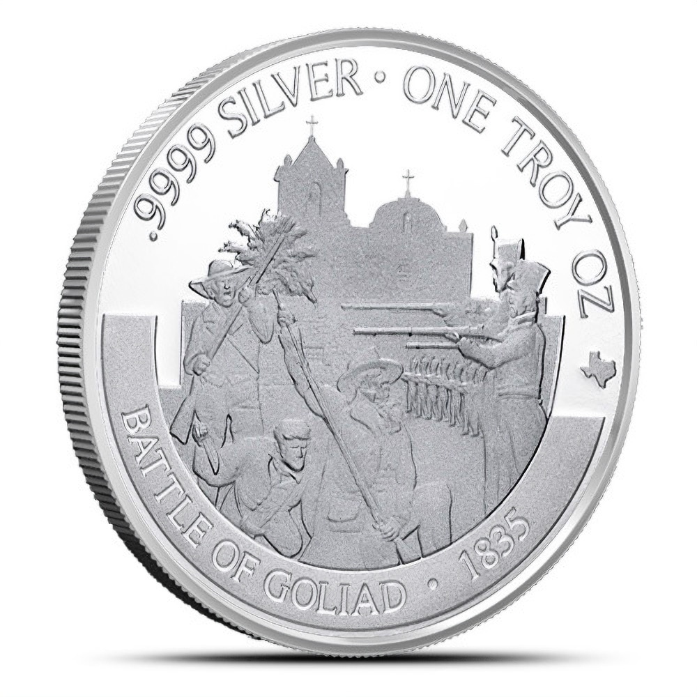 2022 1 oz Texas Mint Revolution Series Goliad Silver Round