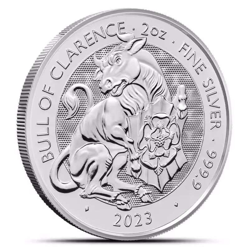 2023 2 oz British Silver Tudor Beasts Bull of Clarence Coin (BU)