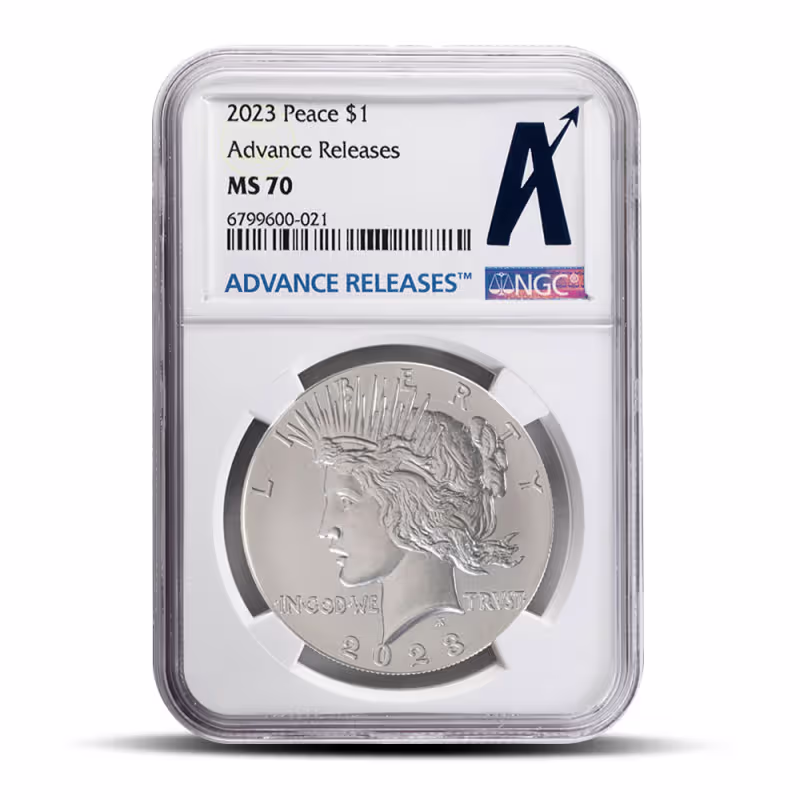 2023 Peace Silver Dollar Coin MS70 Advanced Release (PCGS or NGC)
