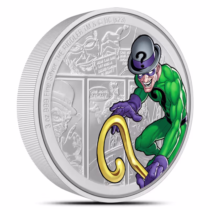 2023 Proof Colorized Niue Silver DC Villains The Riddler Coin