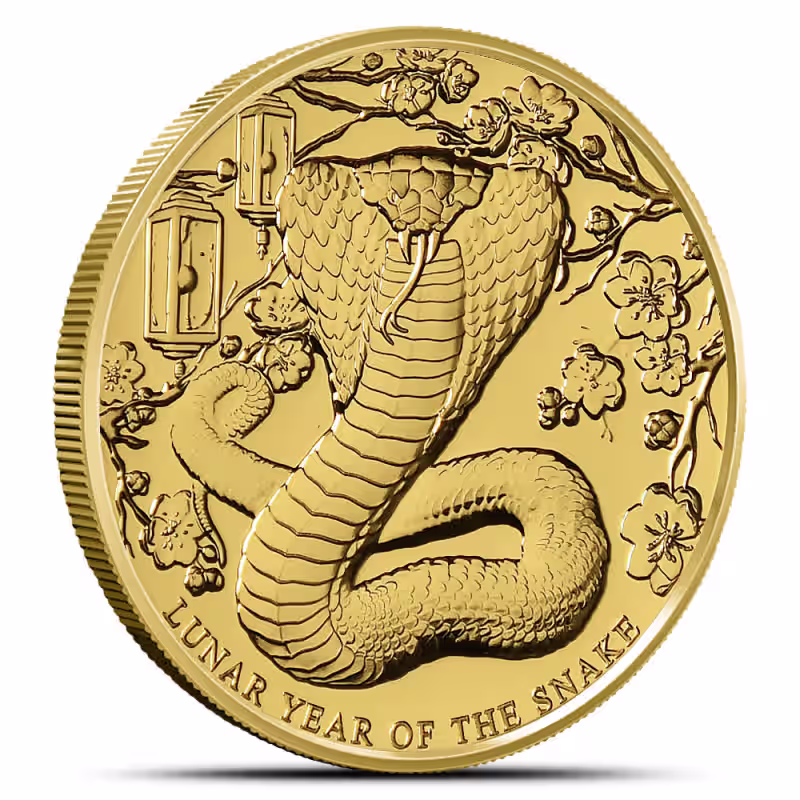 2025 1 oz Pitcairn Islands Gold Lunar Year of the Snake Coin