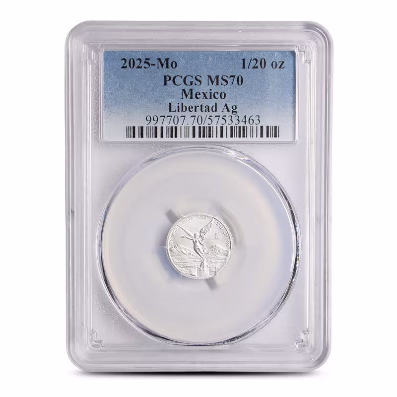 2025 1/20 oz Mexican Silver Libertad Coin PCGS MS70