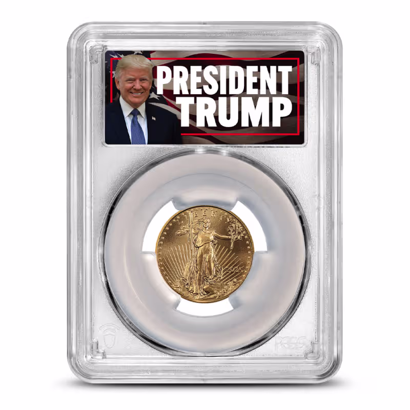 2025 1/4 oz American Gold Eagle Coin PCGS MS70 (Trump Bullion Metals Label)