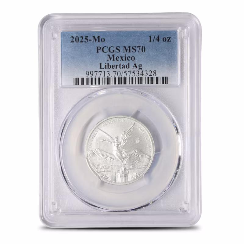 2025 1/4 oz Mexican Silver Libertad Coin PCGS MS70