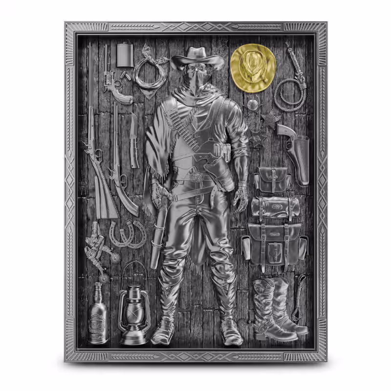 2025 2 oz Antique Samoa Silver Warriors Through Time The Cowboy Coin (Box + CoA)