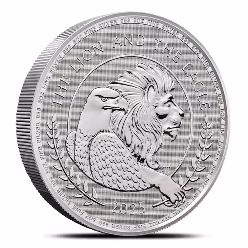 2025 5 oz British Silver The Lion and The Eagle Coin (BU)