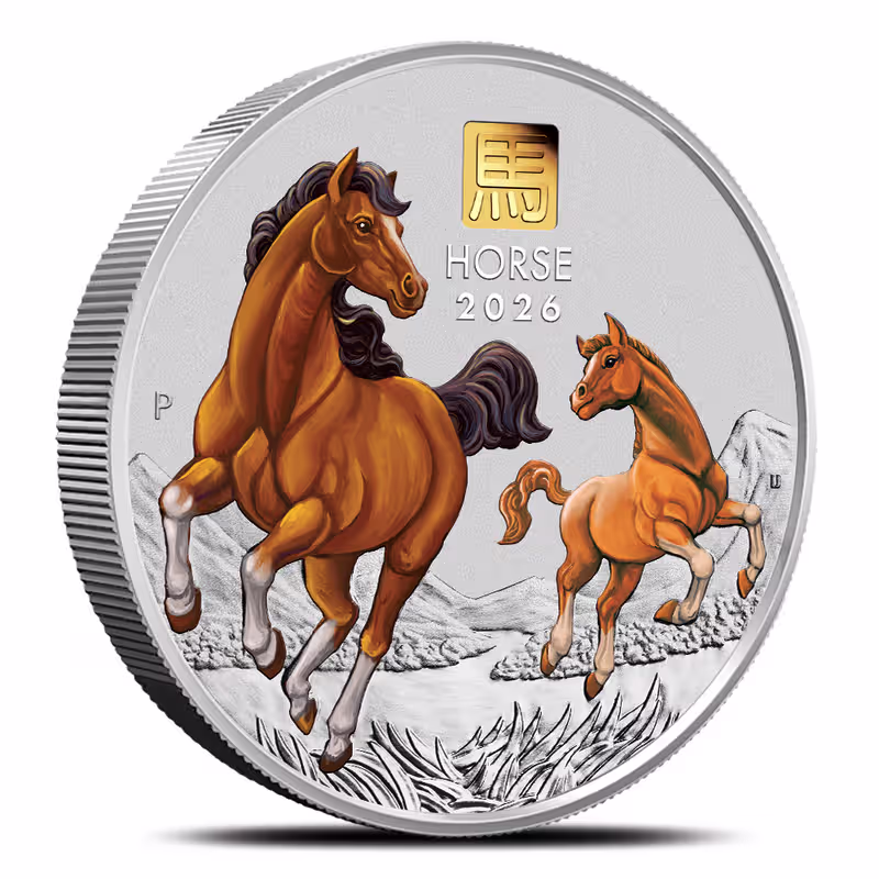 2026 1 Kilo Australian Silver Lunar Horse Coin (Gold Privy, Box + CoA)