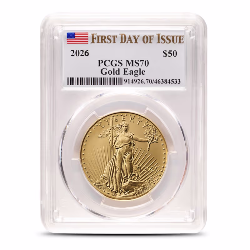 2026 1 oz American Gold Eagle Coin PCGS MS70 FDOI