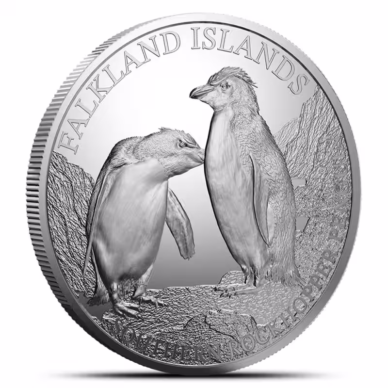 2026 1 oz Falkland Islands Silver Southern Rockhopper Penguin Coin (BU)