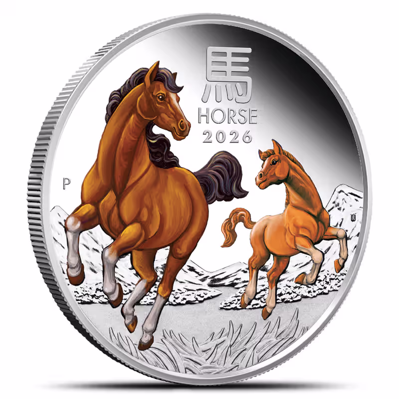 2026 1 oz Proof Colorized Australian Silver Lunar Horse Coin