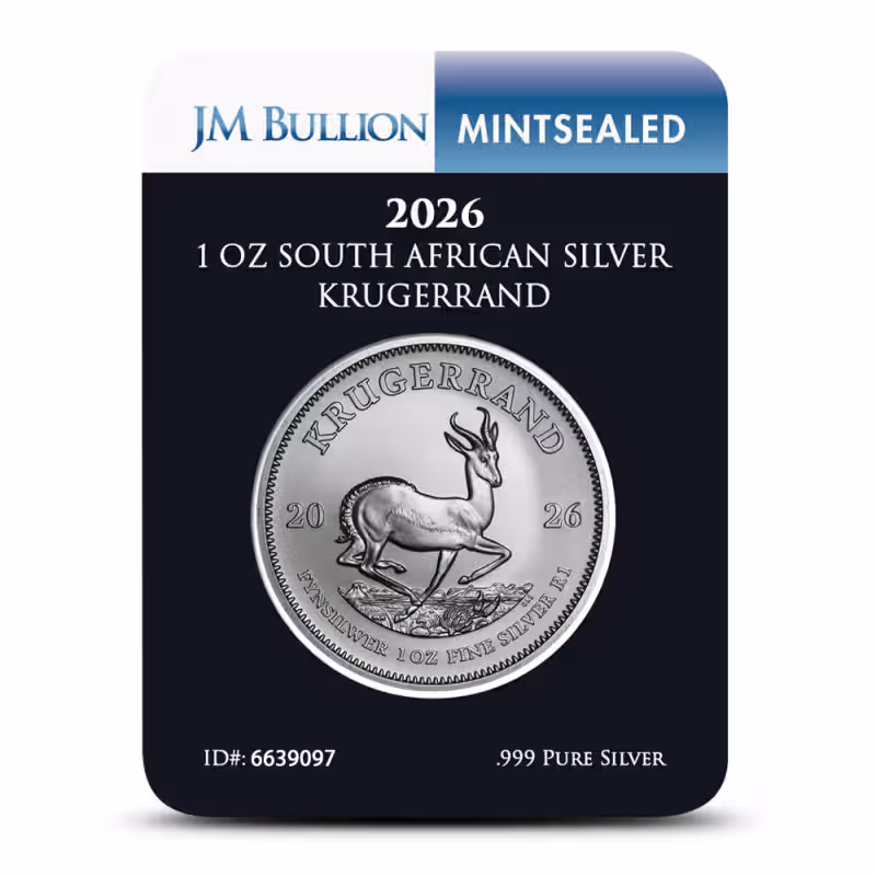 2026 1 oz South African Silver Krugerrand Coin (MintSealed, BU)