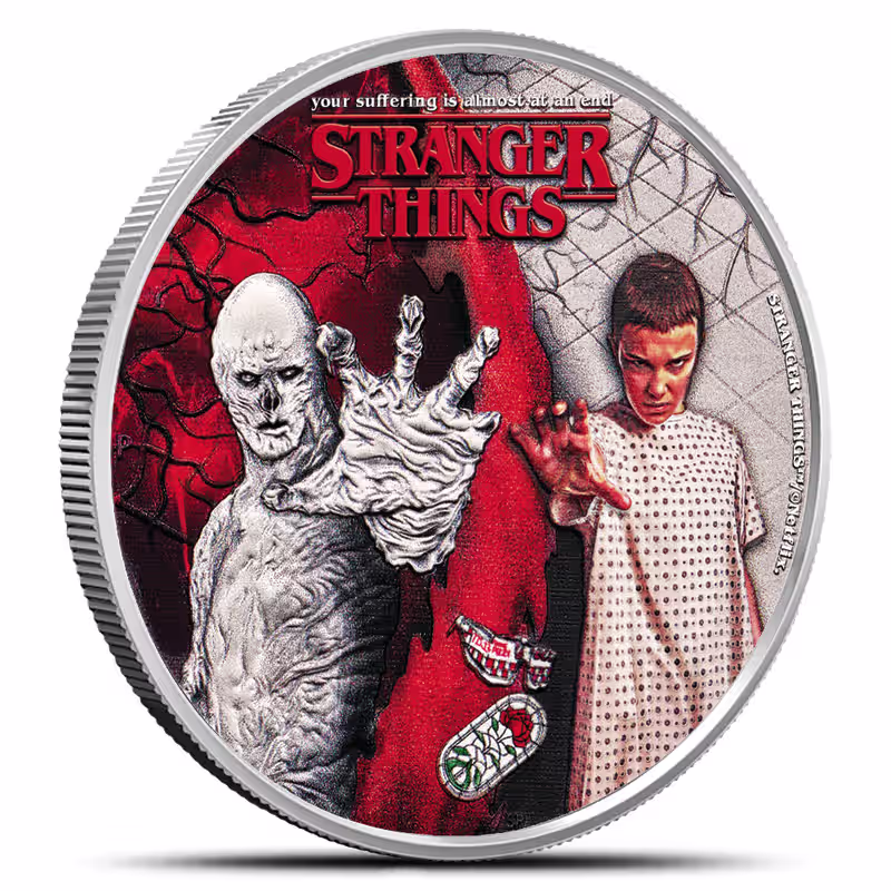 2026 1/2 oz Colorized Tuvalu Silver Stranger Things Eleven and Vecna Coin (Box + CoA)