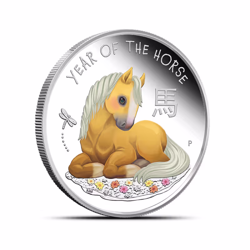 2026 1/2 oz Proof Colorized Tuvalu Silver Lunar Baby Horse Coin