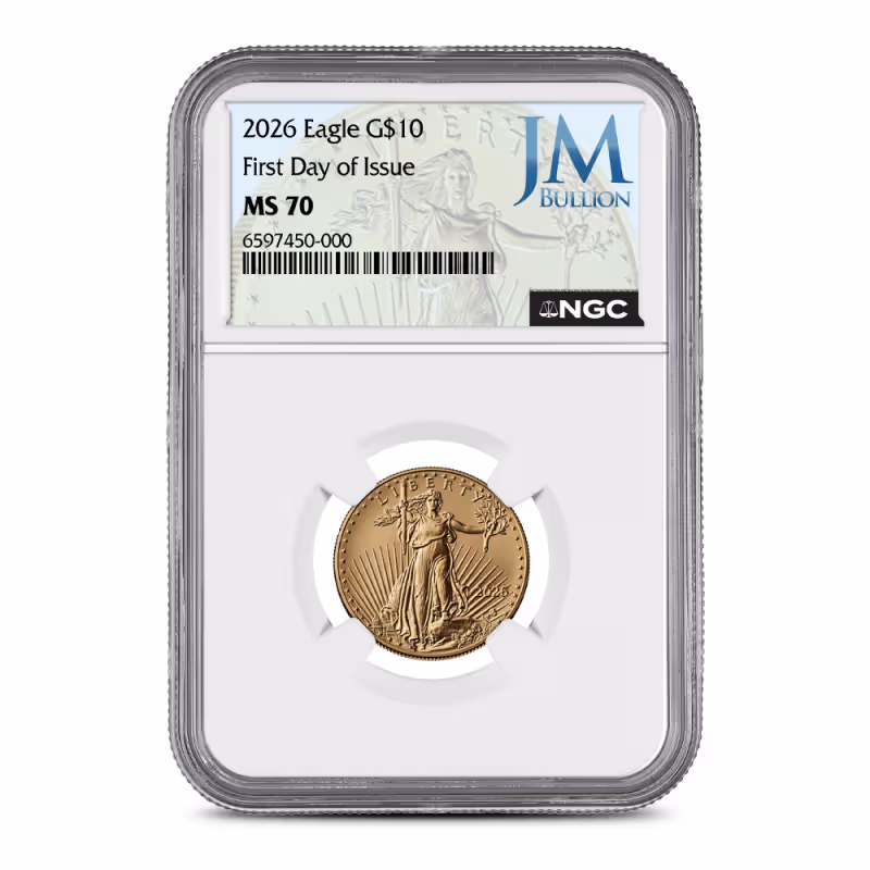2026 1/4 oz American Gold Eagle Coin NGC MS70 FDOI (Bullion Metals Label)