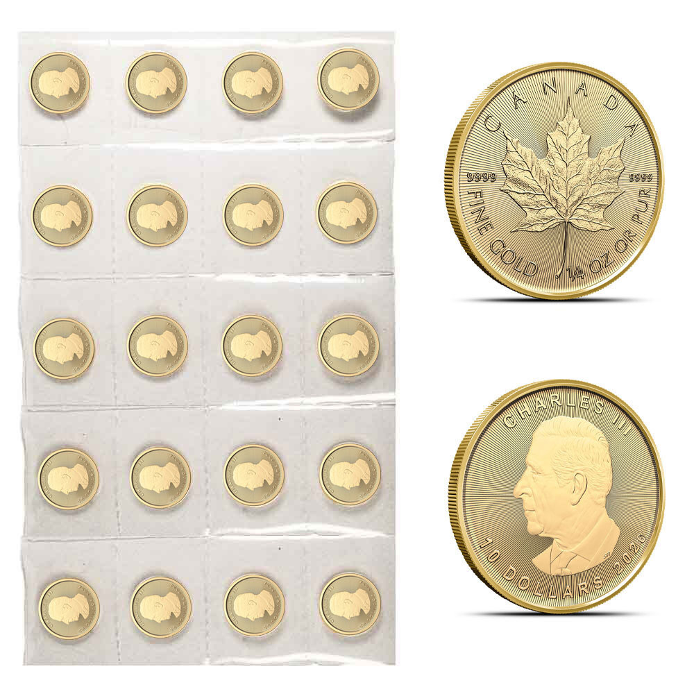 2026 1/4 oz Canadian Gold Maple Leaf Sheet
