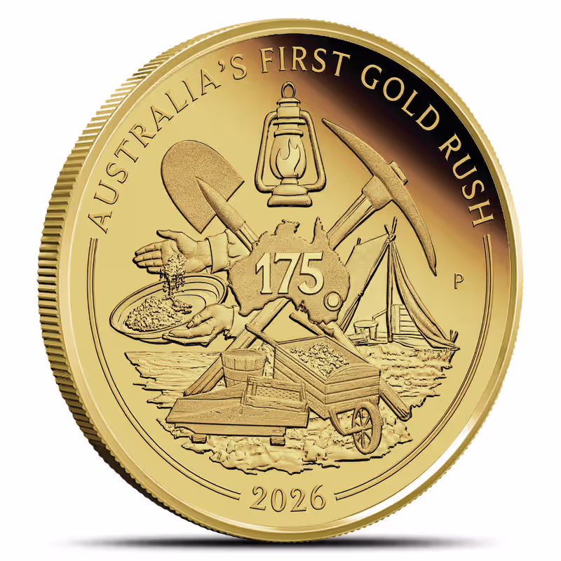 2026 1/4 oz Proof Australian Gold 175th Anniversary of Australia's First Gold Rush Coin