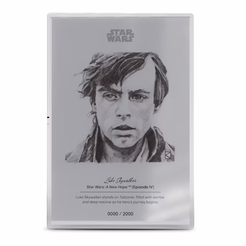 2026 5 Gram Colorized Proof Niue Silver Star Wars Luke Skywalker Sketch Foil (Box + CoA)