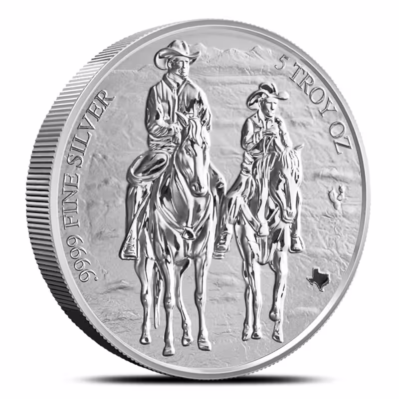 2026 5 oz Texas Mint Cowboys Silver Round (New)