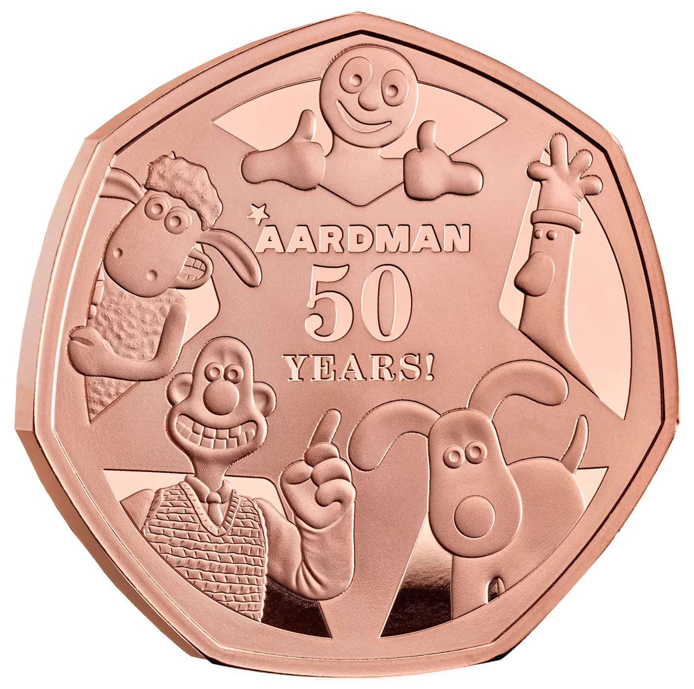 2026 50 Years of Aardman Gold Proof 50P - 100 issue Limit