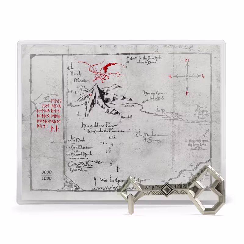 2026 The Hobbit Trilogy Silver Artifacts of Middle Earth Thorin's Map & Key Coin (Box + CoA)