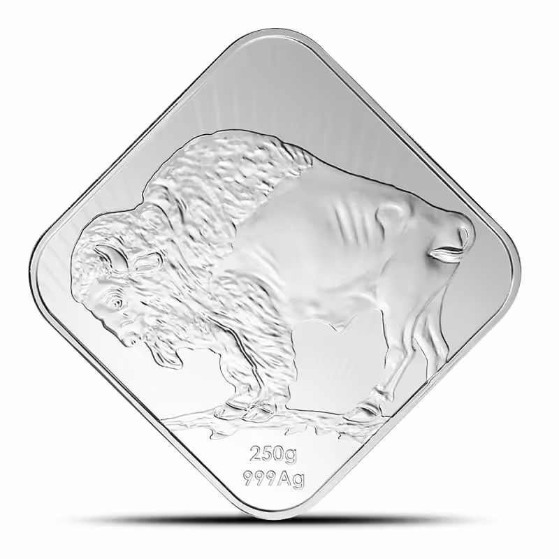250 Gram Sunshine America250 Buffalo Square Silver Bar