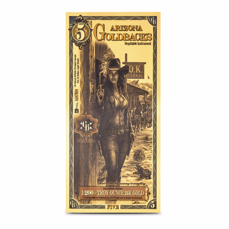 5 Arizona Goldback Gold Note (New)