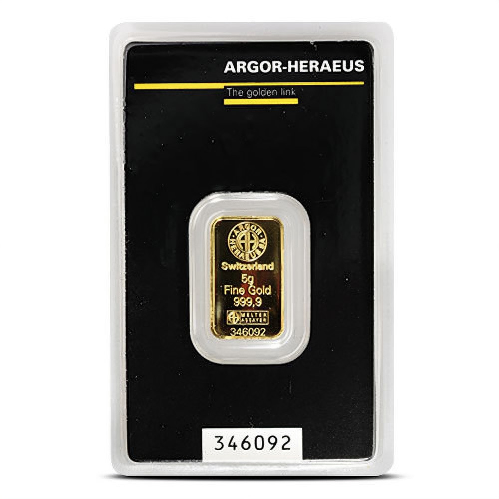 5 Gram Argor Heraeus Gold Bar