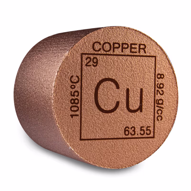 5 Pound Cylinder Elemental Copper Bar (New)