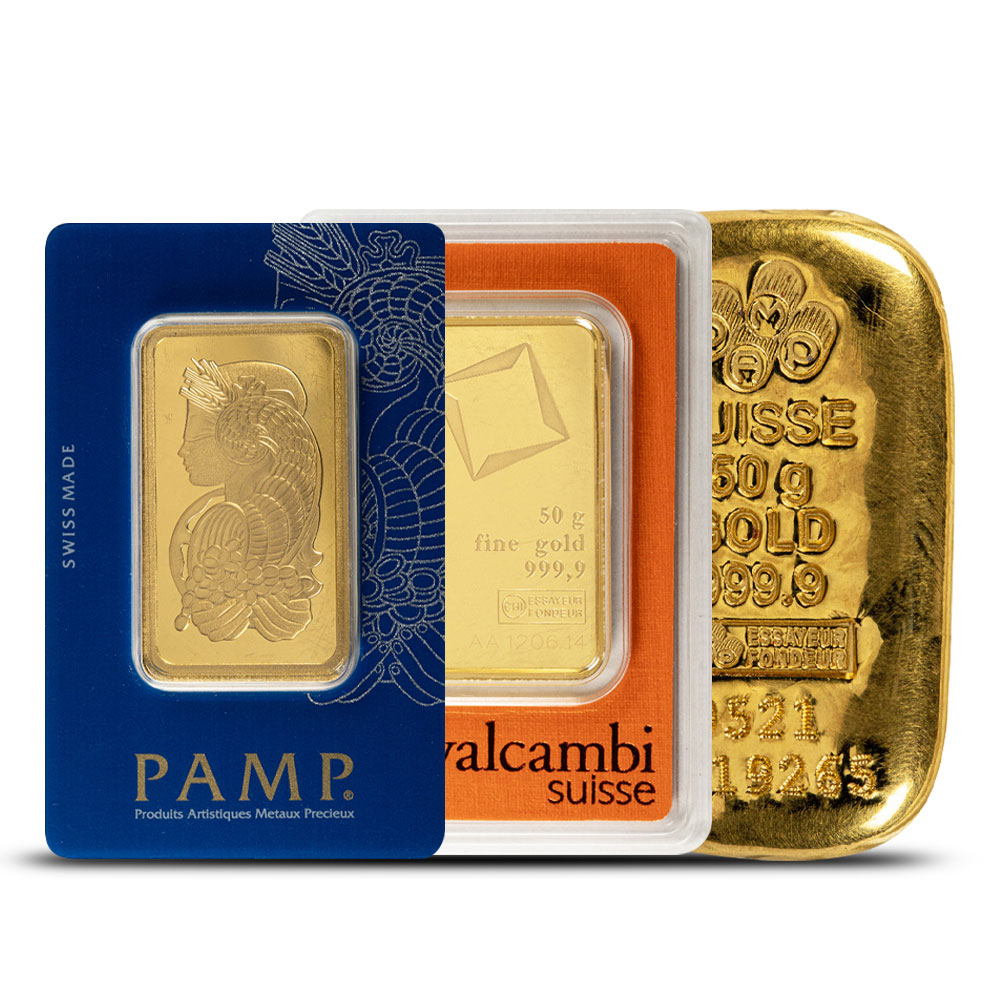 "50 Gram Gold Bar (Varied Condition, Any Mint)
