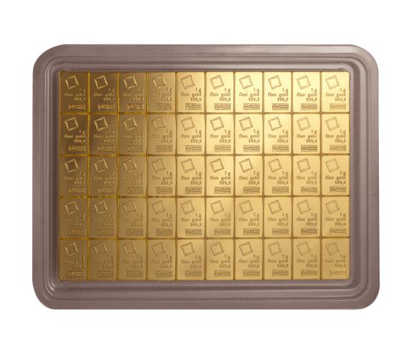 50 Gram Valcambi Gold CombiBar (50x1g w/ Assay)