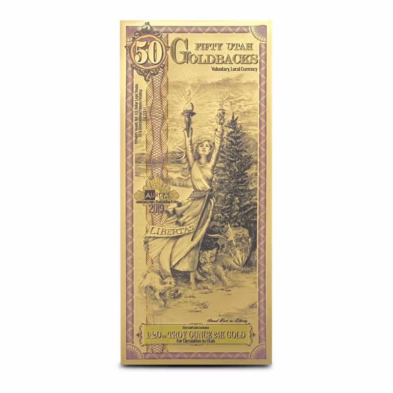 50 Utah Goldback Gold Note