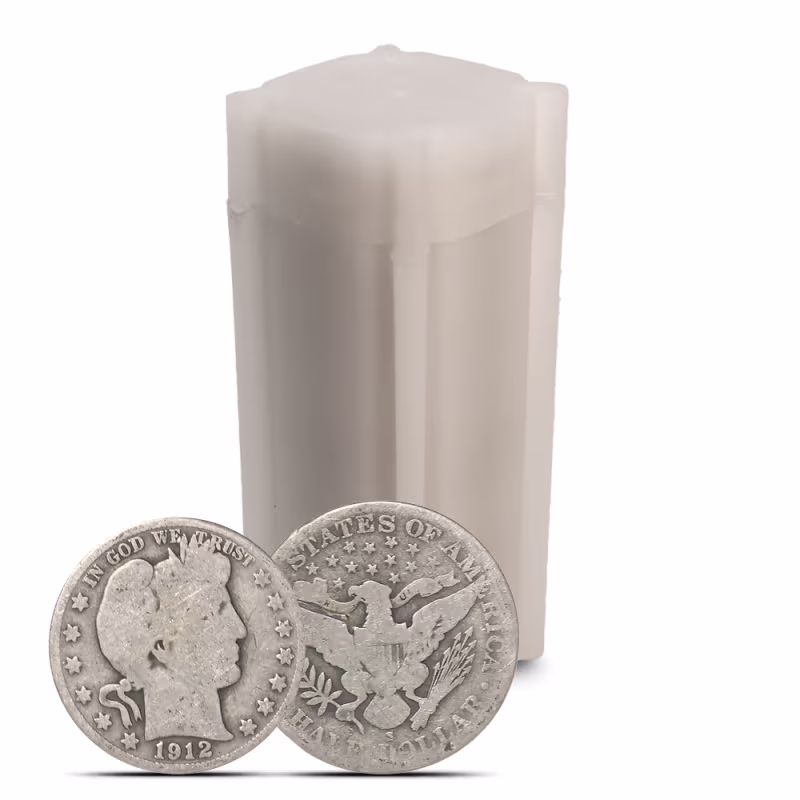 90% Silver Barber Half Dollars ($10 Tube, Circulated)