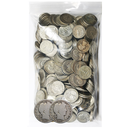 90% Silver Barber Half Dollars ($500 FV, Circulated)