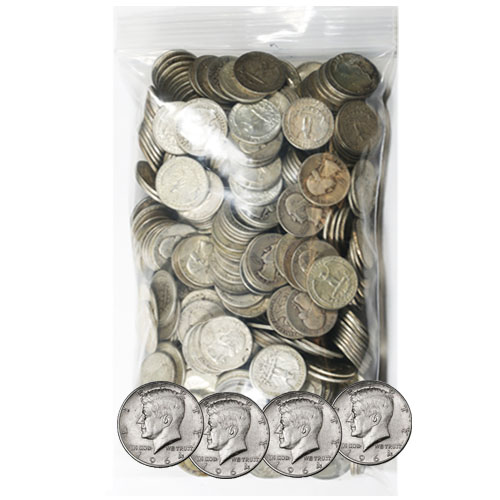90% Silver Kennedy Half Dollars ($500 FV, Circulated)
