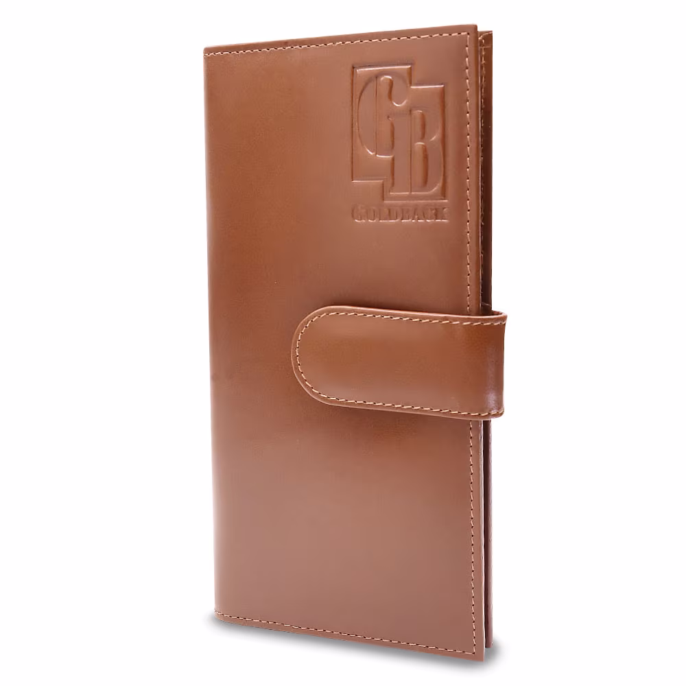 Brown Leather Goldback Wallet