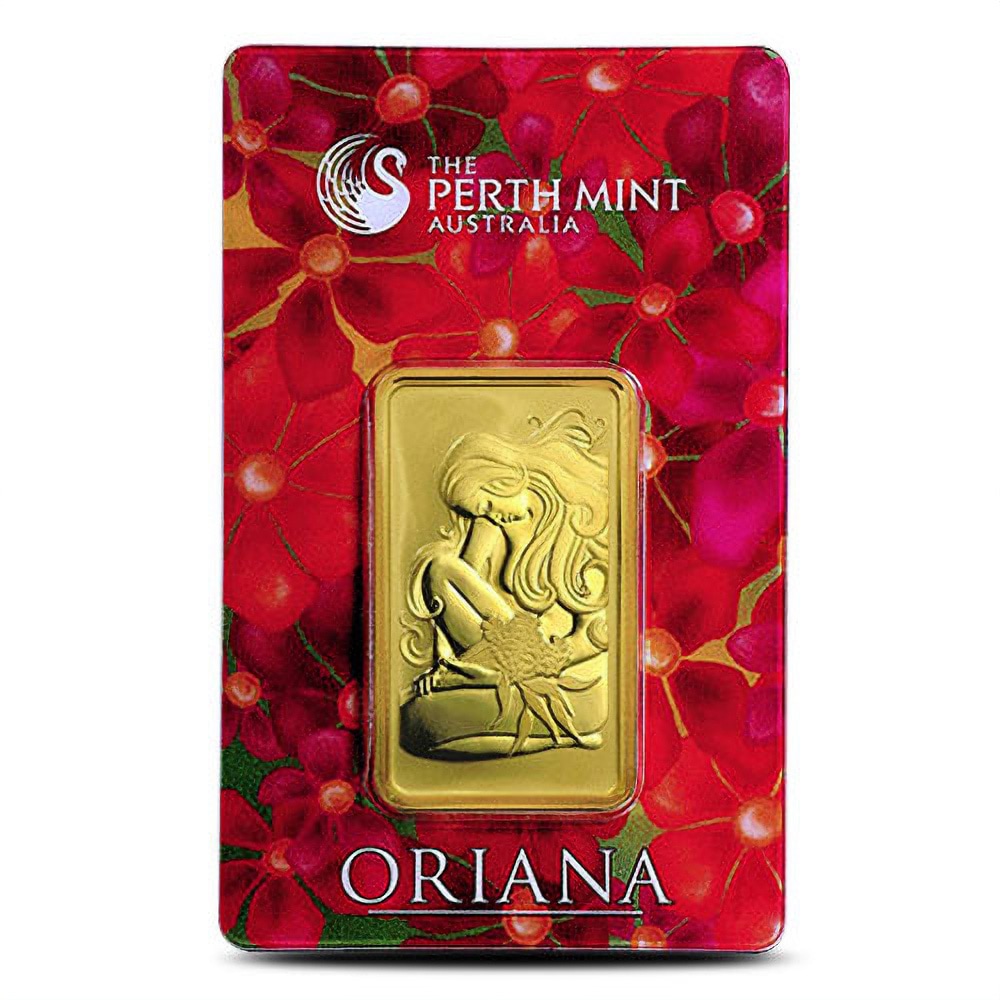 Buy 1 oz Perth Mint Gold Bar - Oriana Design (New w/ Assay)